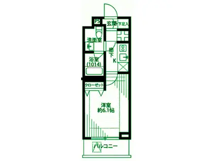 プレール・ドゥーク下丸子(1K/3階)の間取り写真