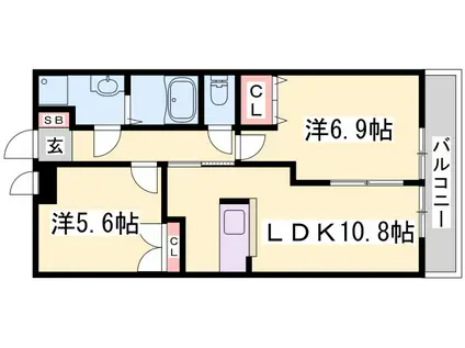 サンハイツI(2LDK/1階)の間取り写真