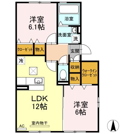 グレイスSE(2LDK/1階)の間取り写真