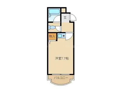 プルミエグランデ(1K/4階)の間取り写真