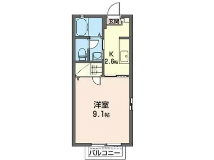 みずほメゾンD(1K/2階)の間取り写真