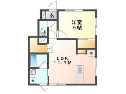 グランデ アン・ドゥ(1LDK/1階)の間取り写真