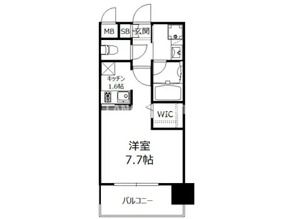 エンクレストベイ天神東II(1K/6階)の間取り写真