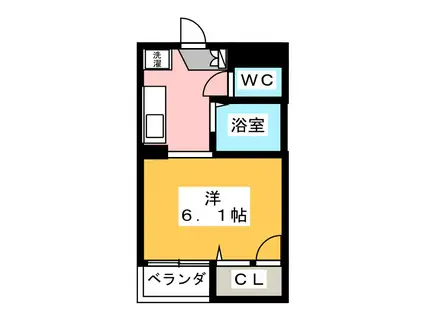メゾンド市田(1K/4階)の間取り写真