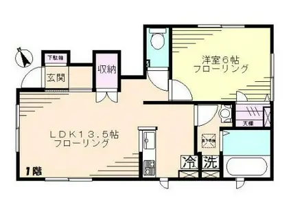 ブリーズ・K(1LDK/1階)の間取り写真