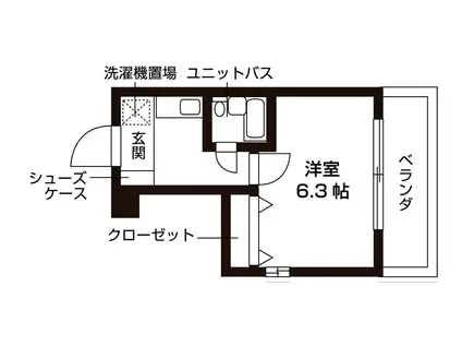 エステート朱雀(1K/4階)の間取り写真