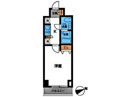 CASSIA KAWASAKI RESIDENCE(1K/7階)の間取り写真