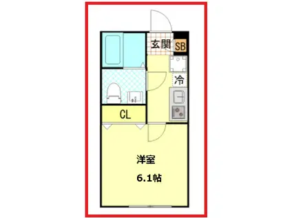 シーエフジオーレ町屋(1K/3階)の間取り写真