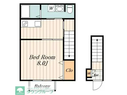 練馬区土支田計画(1K/2階)の間取り写真