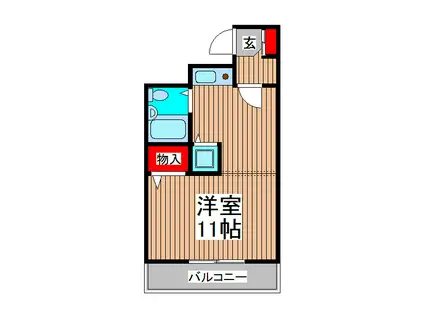 ワイマークラット(ワンルーム/11階)の間取り写真