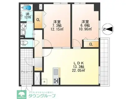 TS FIRTREE(2LDK/4階)の間取り写真