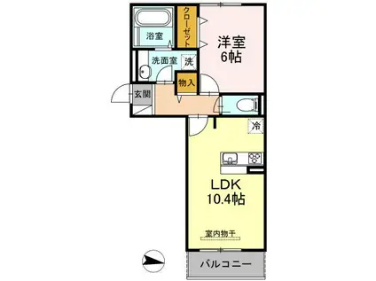 M・K・K下富野(1LDK/2階)の間取り写真