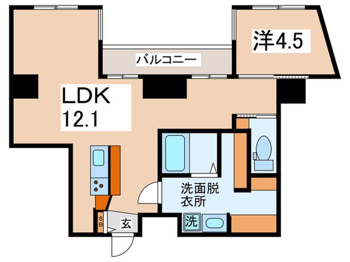 LIBMARK MINAMIHORIE(1LDK/8階)の間取り写真
