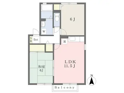 ラ・サウセーダI番館(2LDK/1階)の間取り写真