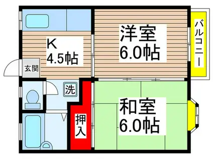 MKハイツI(2K/2階)の間取り写真