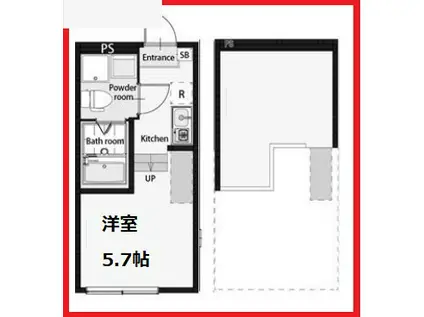 ハーモニーテラス栗原(ワンルーム/1階)の間取り写真