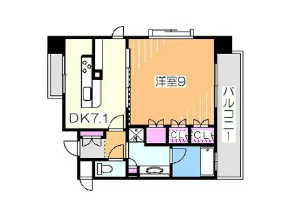 KAISEI堺(1DK/4階)の間取り写真