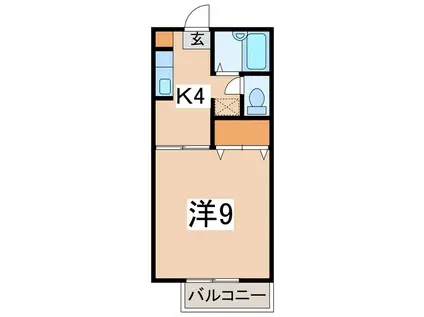 FLOWER GARDEN弐番館(1K/2階)の間取り写真