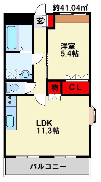 ディアベルジュ(1LDK/2階)の間取り写真