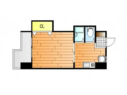 ヴィラ丸本(1DK/3階)の間取り写真