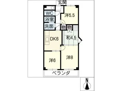 ライオンズマンション八事ガーデン弐番館(4DK/6階)の間取り写真