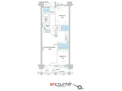 プレディアコート鷺沼(2LDK/1階)の間取り写真