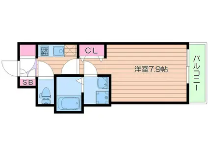 BPRレジデンス江坂(1K/10階)の間取り写真