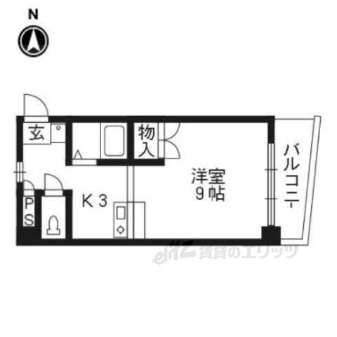 グリーン28(1K/2階)の間取り写真