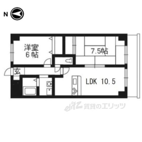 プレ・リヴィエール(2LDK/4階)の間取り写真