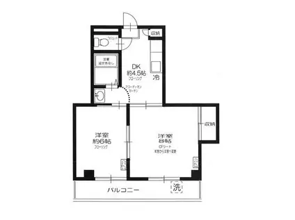 志村小林セブンデメゾン(2DK/3階)の間取り写真