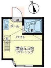 ユナイト南太田ケリースレーター(ワンルーム/1階)の間取り写真