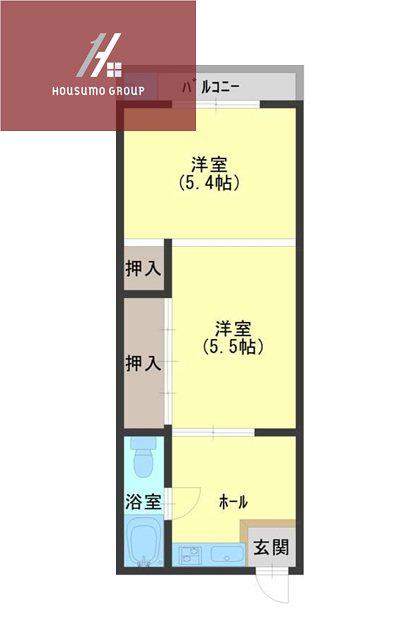 寿マンション(2K/1階)の間取り写真
