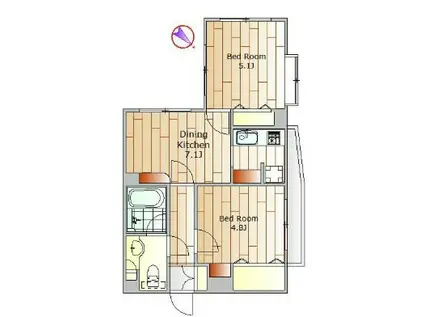 マイキャッスル田園調布(2DK/4階)の間取り写真