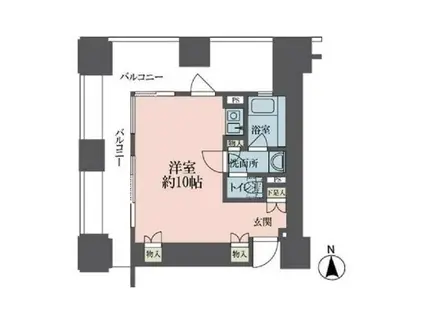 ルネ新宿御苑タワー(ワンルーム/19階)の間取り写真