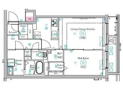 MIND HASUNE(1SLDK/5階)の間取り写真