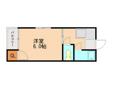 シャトウ二日市(1K/2階)の間取り写真