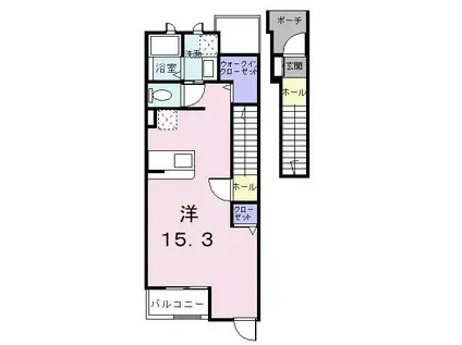 名鉄三河線 吉浜駅(愛知) 徒歩8分 2階建 築21年(ワンルーム/2階)の間取り写真