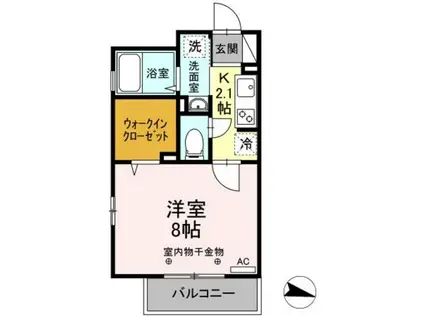 ブルーバード(1K/3階)の間取り写真