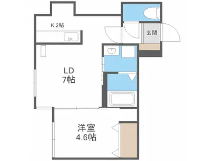 DIO GRACIA医大前(1LDK/1階)の間取り写真