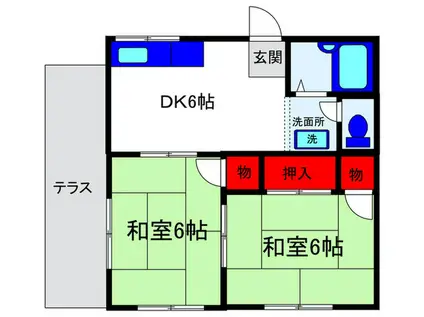 ビラカルム(2DK/1階)の間取り写真