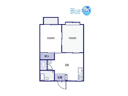 ドウスメール逗子(2DK/2階)の間取り写真