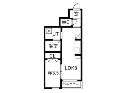 グランクラス3(1LDK/1階)の間取り写真