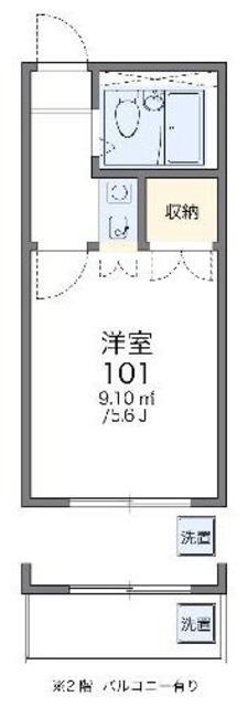 レオパレスフォンテーヌ(1K/2階)の間取り写真