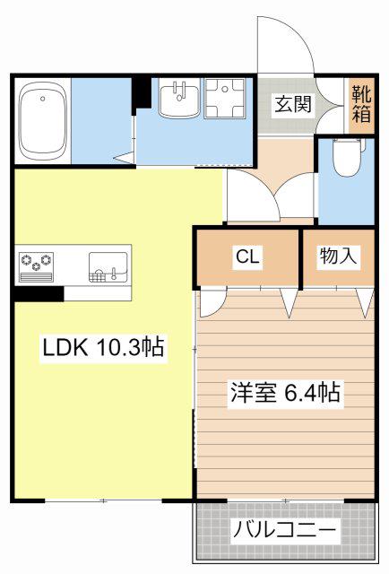 セントラル レジデンス III(1LDK/2階)の間取り写真