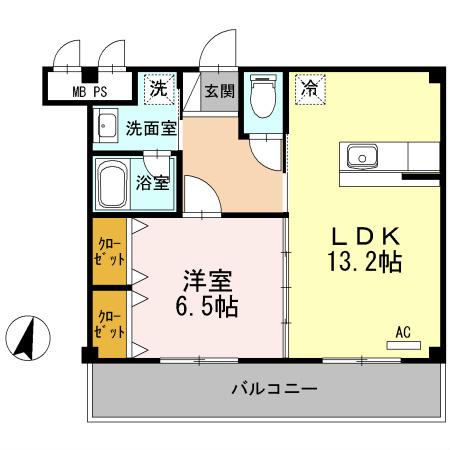 レガーロ宇宿(1LDK/2階)の間取り写真