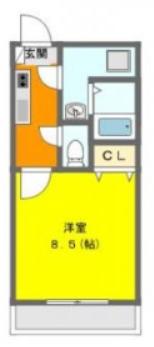 アクティヴI(1K/4階)の間取り写真