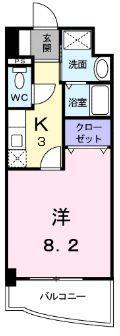 ブリアンオーブ(1K/2階)の間取り写真