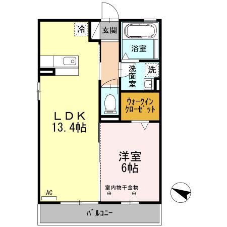 ヒルサイドテラス(1LDK/3階)の間取り写真