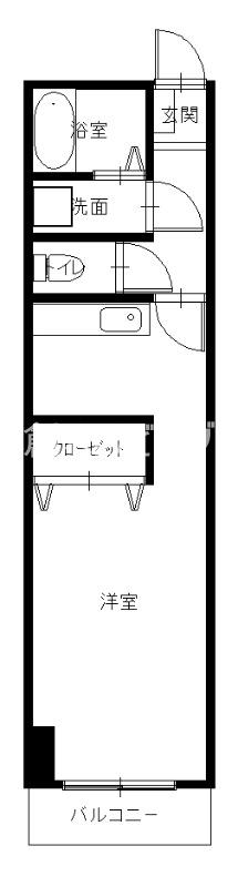 スカイコート出島(ワンルーム/6階)の間取り写真