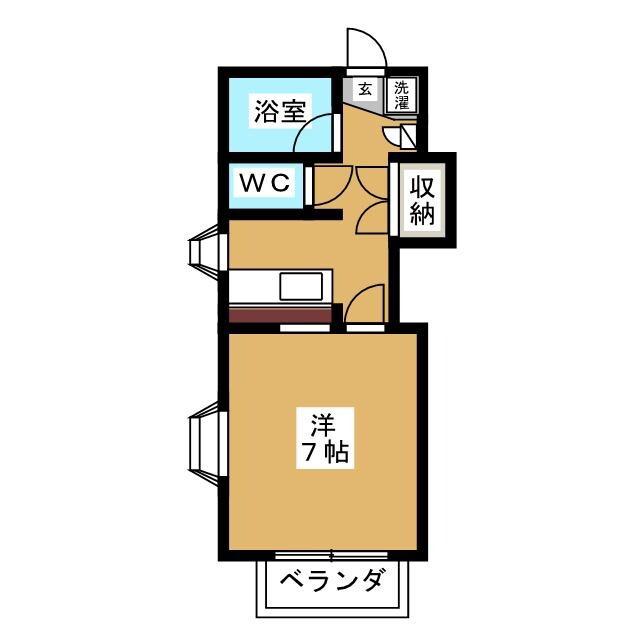 ホワイトヴィラ(1K/1階)の間取り写真